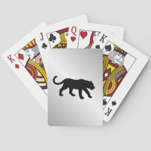 Baraja De Cartas Pantera negra sobre plata