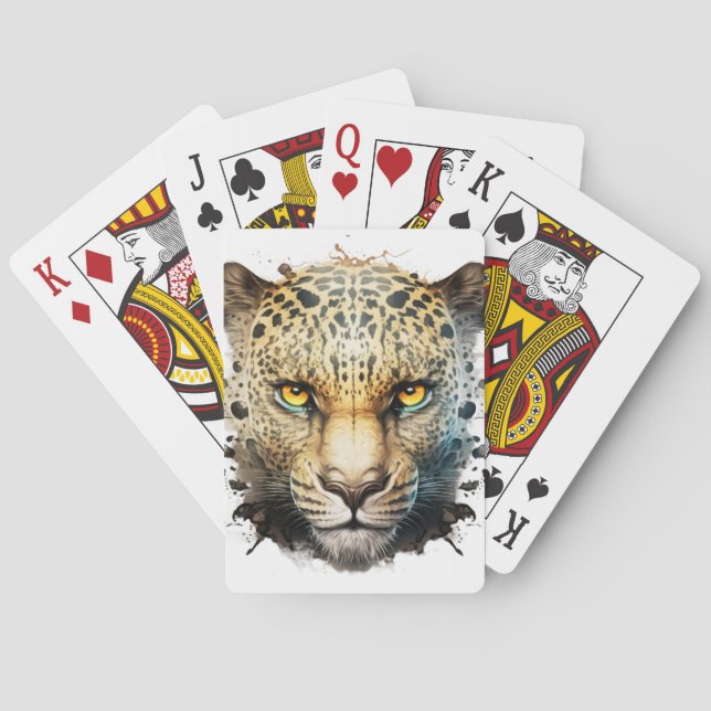 Baraja De Cartas Panther Retrato de Animales Pintando Vida Silvestr (Reverso)