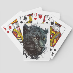 Baraja De Cartas Panther Retrato de Animales Pintando Vida Silvestr