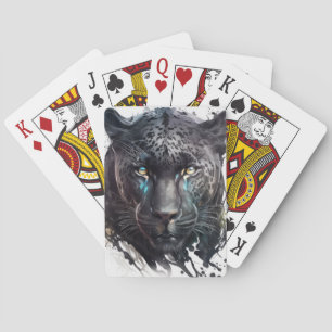Baraja De Cartas Panther Retrato de Animales Pintando Vida Silvestr