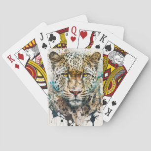 Baraja De Cartas Panther Retrato de Animales Pintando Vida Silvestr
