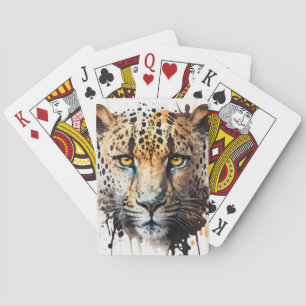 Baraja De Cartas Panther Retrato de Animales Pintando Vida Silvestr