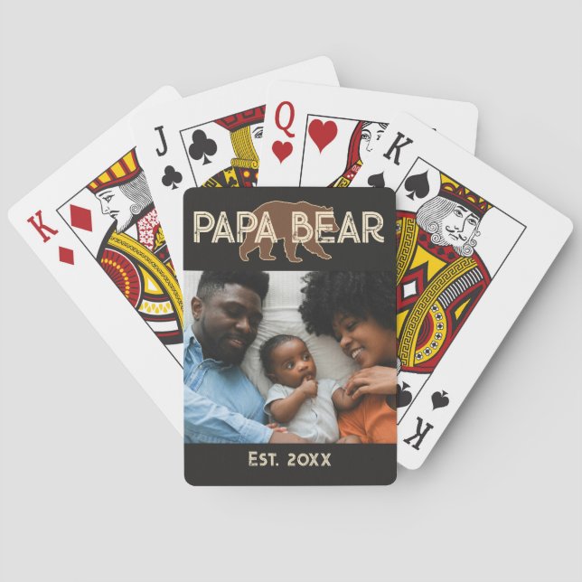 Baraja De Cartas Papa Bear Father Year Established Photo Black (Reverso)