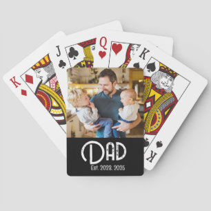 Baraja De Cartas Papá Establecido Foto Escritura Negra Grunge