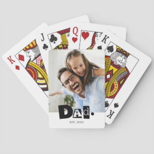 Baraja De Cartas Papá Estableció Foto Familiar Personalizada Modern