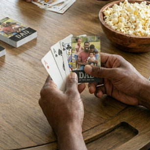Baraja De Cartas Papá Estableció Foto Negra y Negrita