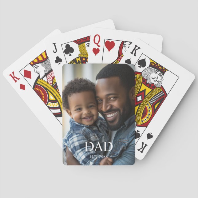 Baraja De Cartas Papá Estableció Foto Simple Moderna  (Reverso)