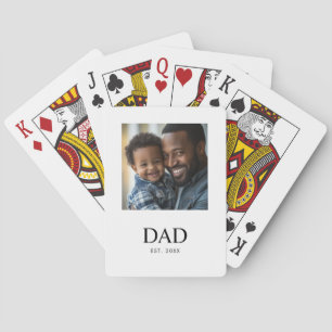 Baraja De Cartas Papá Estableció Simple Foto Negra 