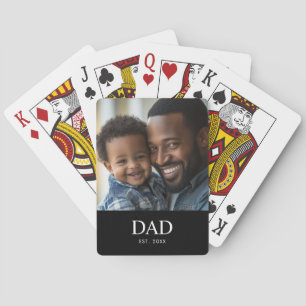 Baraja De Cartas Papá Estableció Simple Foto Negra 