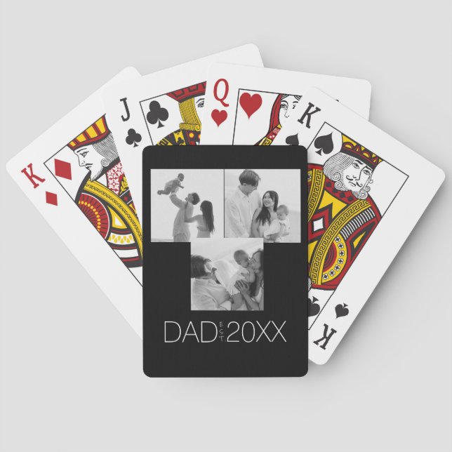 Baraja De Cartas Papá Estableció Tres Foto  (Reverso)