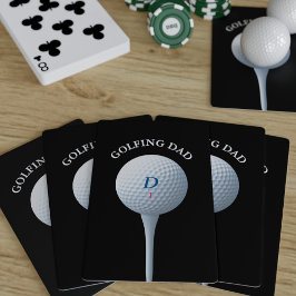 Baraja De Cartas Papá Golfista Teeing Off Monograma