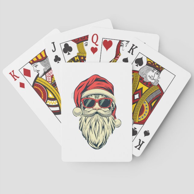 Baraja De Cartas Papá Noel con gafas (Reverso)