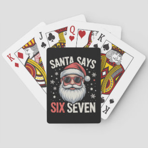 Baraja De Cartas Papá Noel Divertido Dice Seis Siete Navidad 67 Mem