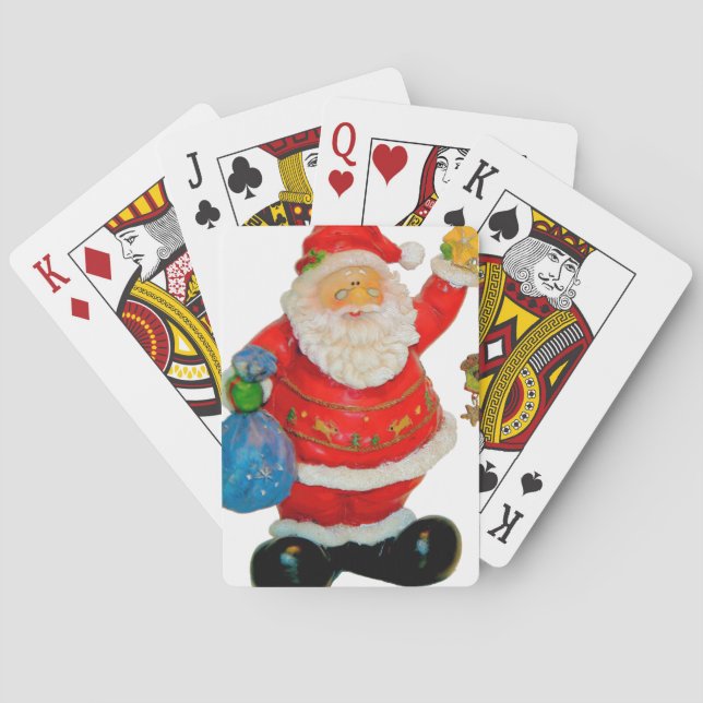 Baraja De Cartas Papá Noel Navidad con bolsa y estrella (Reverso)