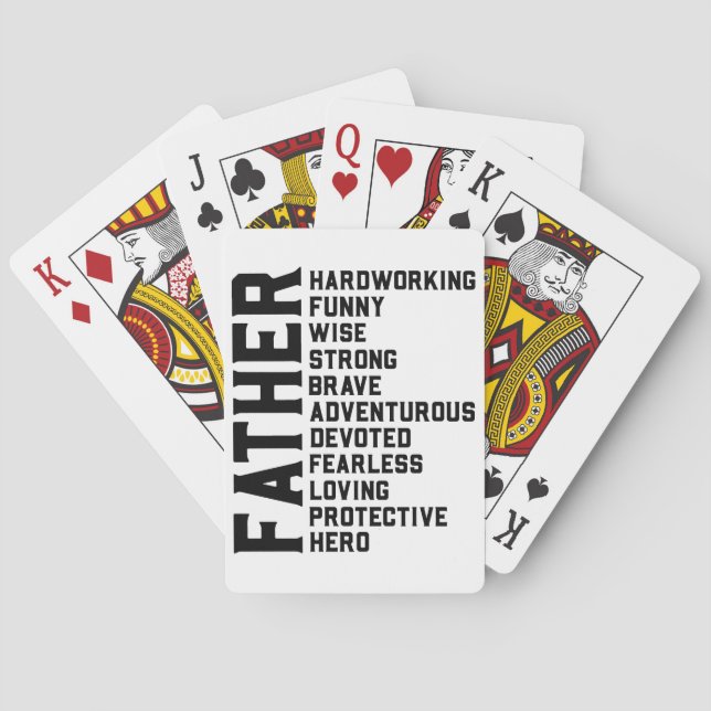 Baraja De Cartas Papá Papá, papá, papá, cumpleaños, papá, Navidad (Reverso)