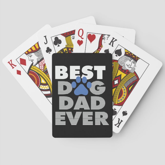Baraja De Cartas Papá Regalos | Mejor Papa Perro (Reverso)