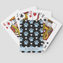 Baraja De Cartas Papas de perro, patas azules, corazones blancos, t