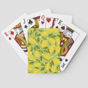 Baraja De Cartas Papel de fondo colorido de lémones dibujado a mano