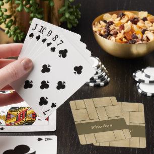 Baraja De Cartas Papel de madera marrón