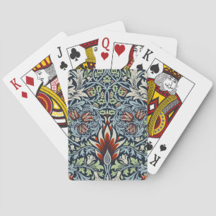 Baraja De Cartas Papel pintado floral Morris Navy Blue Snakeshead