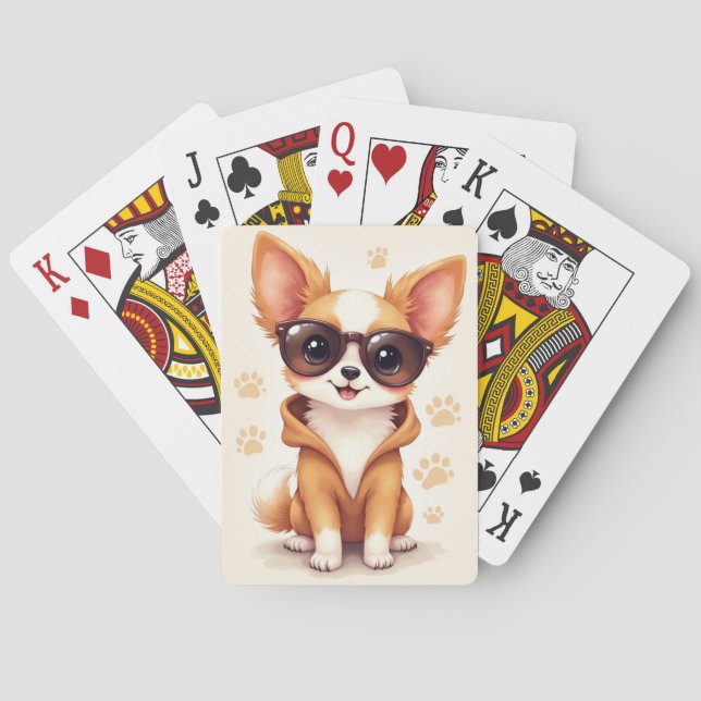 Baraja De Cartas Papillon Divertido Kawaii Perro (Reverso)
