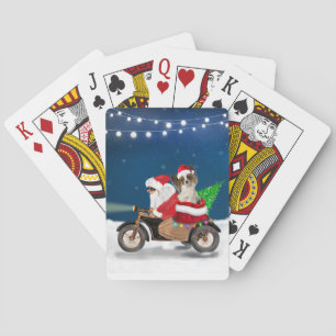 Baraja De Cartas Papillon Dog Navidades Santa Claus