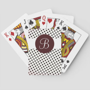Baraja De Cartas Paquetes blancos marrones personalizado monograma