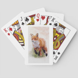 Baraja De Cartas Paquetes de juego de zorro rojo - fauna acuarela
