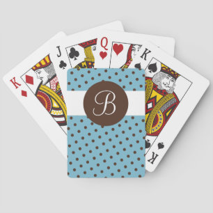 Baraja De Cartas Paquetes marrones azules personalizado monograma c