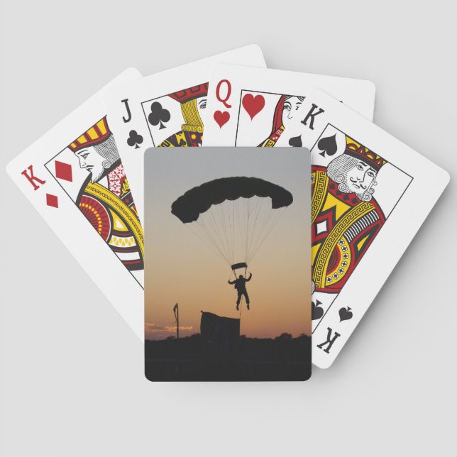 Baraja De Cartas Paracaídas de Skydiver en Sunset Sky Diver (Reverso)