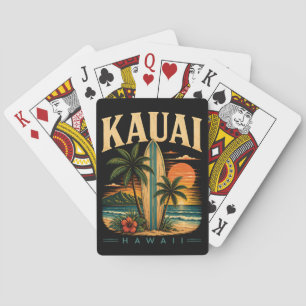 Baraja De Cartas Paraíso Tropical de Surf de Kauai Hawaii 