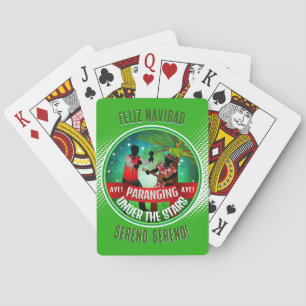 Baraja De Cartas Parang Sereno Feliz Navidad en VERDE