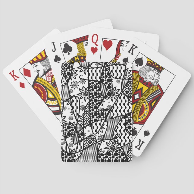 Baraja De Cartas Parche de patchwork de patrón blanco y negro 03 (Reverso)