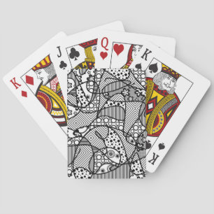 Baraja De Cartas Parche de patchwork de patrón blanco y negro 04