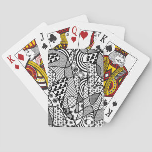 Baraja De Cartas Parche de Patrón de Negro y Blanco 02