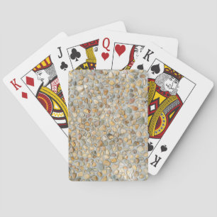 Baraja De Cartas Pared de Piedra Rustica con Guijarros