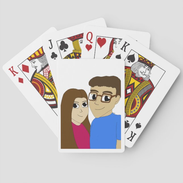 Baraja De Cartas Pareja chibi (Reverso)