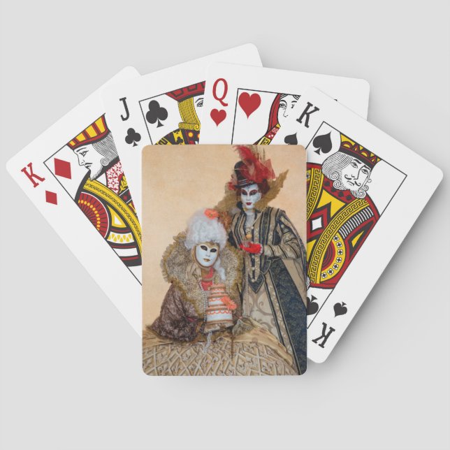 Baraja De Cartas Pareja con disfraz de Carnaval, Venecia (Reverso)