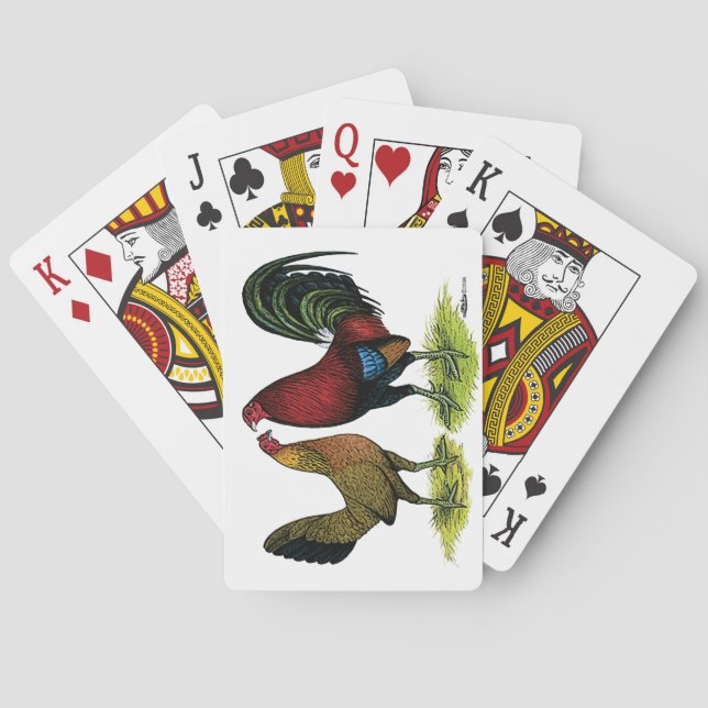Baraja De Cartas Pareja de aves de pelea (Reverso)