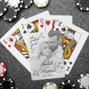 Baraja De Cartas Pareja de Boda Dibujada Perfecta Foto