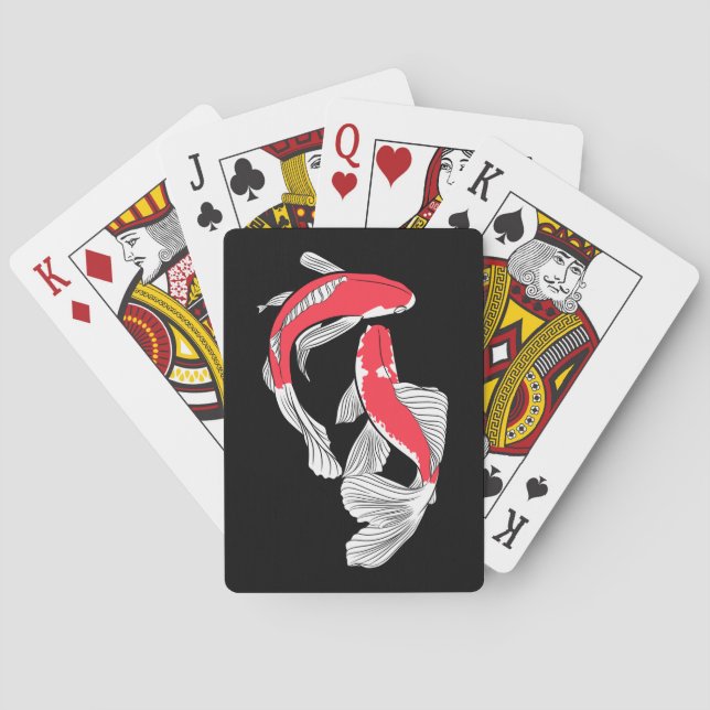 Baraja De Cartas Pareja de koi de japones rojos (Reverso)