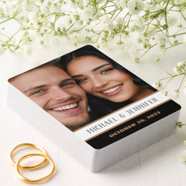 Baraja De Cartas Pareja Moderna Fecha de Monograma Personalizado No