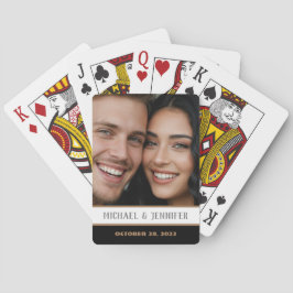 Baraja De Cartas Pareja Moderna Fecha de Monograma Personalizado No