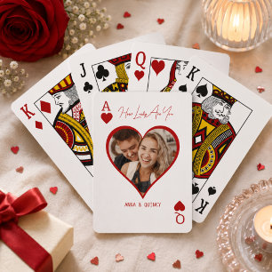 Baraja De Cartas Pareja recién casada Foto As de Corazones