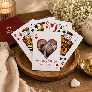 Baraja De Cartas Pareja recién casada Foto As Romántico Corazones