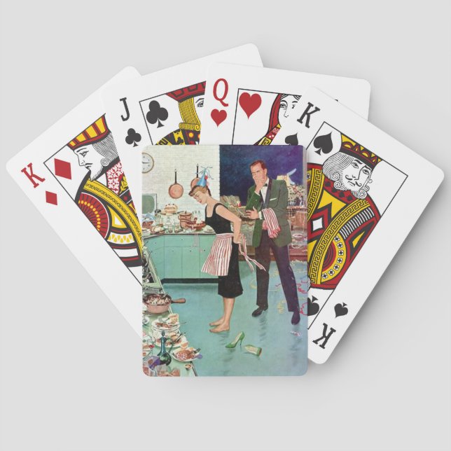 Baraja De Cartas Pareja retro después de Fiesta (Reverso)