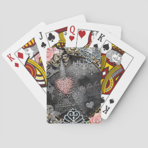 Baraja De Cartas París Brillo Glamour Destello Francia Femenino Mod