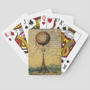 Baraja De Cartas Paris Eiffel Tower Steampunk Hot Air Balloon