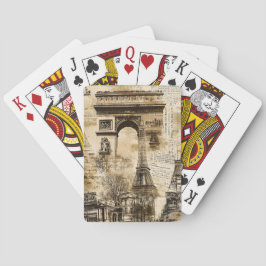 Baraja De Cartas París Francia Romántico Vintage Torre Eiffel 