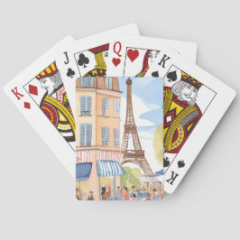 Baraja De Cartas París Francia Torre Eiffel | Acuarela Europea